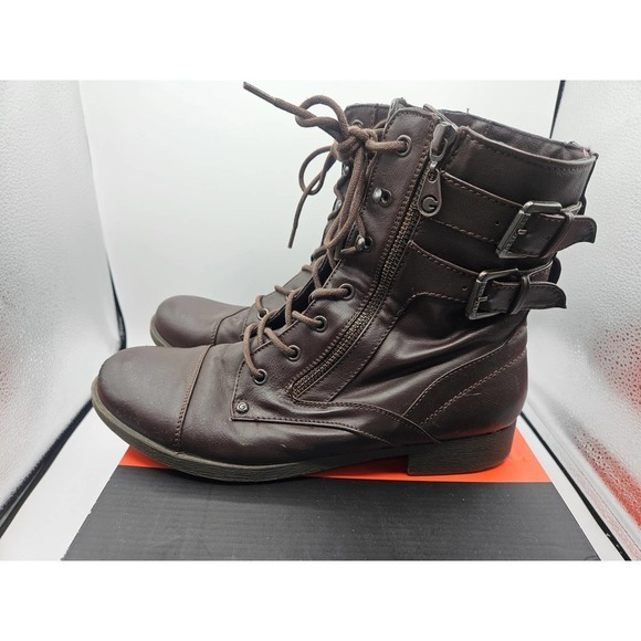 Guess Women's Dark Brown Boot Bootie Size 10M Barb Style - Picture 8 of 14